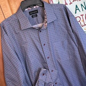 Paul Fredrick plum non Iron collared long sleeve dress shirt pocket 18.5 X 37